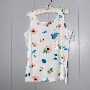Old Navy Girl’s Floral White Tank Top Size Large 10/12 NWT